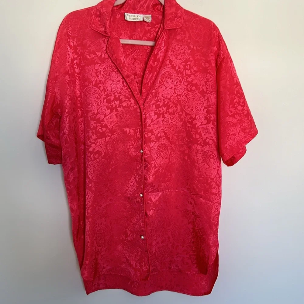 Vintage Victoria’s Secret Gold Label Nightie‎ and Kimono Style Robe Set - Red